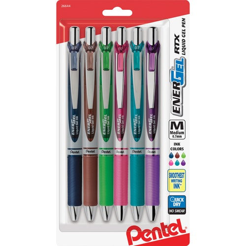 Pentel PENBL77BP6M1 Liquid Steel Tip Gel Pens