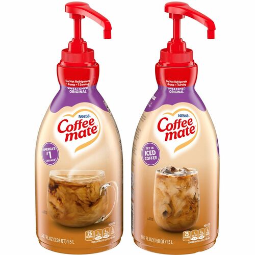 Coffee mate NES13799CT Sweetened Original Liquid Concentrate Coffee Creamer - Pump Bottle