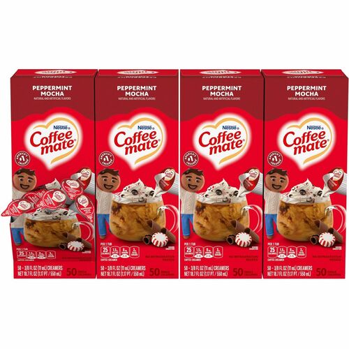 Coffee mate NES76060CT Peppermint Mocha Nondairy Liquid Creamer Singles