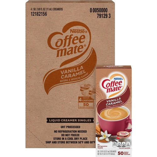 Coffee mate NES79129CT Vanilla Caramel Nondairy Liquid Creamer Singles