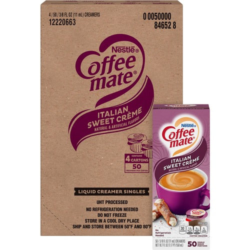 Coffee mate NES84652CT Italian Sweet Creme Nondairy Liquid Creamer Singles