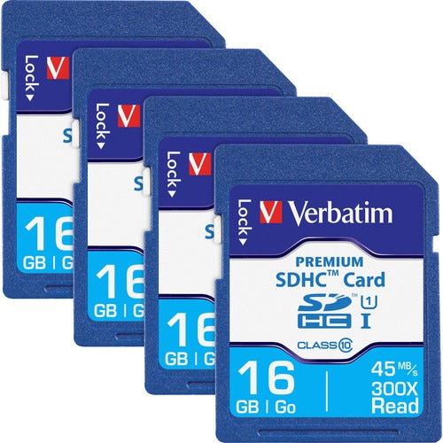 Verbatim VER96808BX Premium 16 GB Class 10/UHS-I (U1) SDHC - 4 / Box