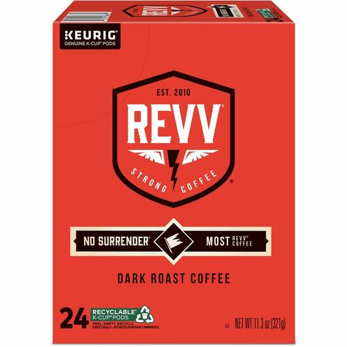 revv® GMT196924 K-Cup, Pod No Surrender Keurig Single-Serve K-Cup Pods, Dark Roast Coffee, 24 Count