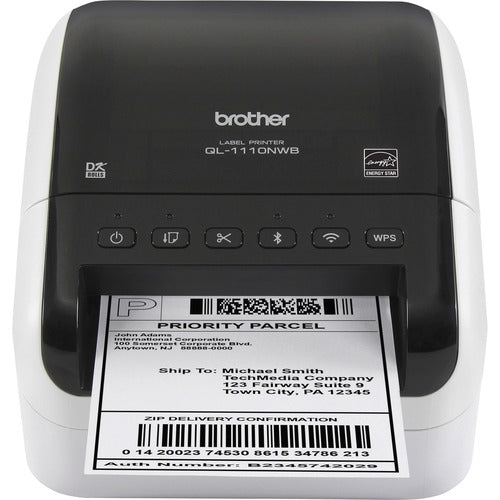 Brother BRTQL1110NWB QL-1110NWB Desktop Direct Thermal Printer - Monochrome - Label Print - USB - Bluetooth - Wireless LAN