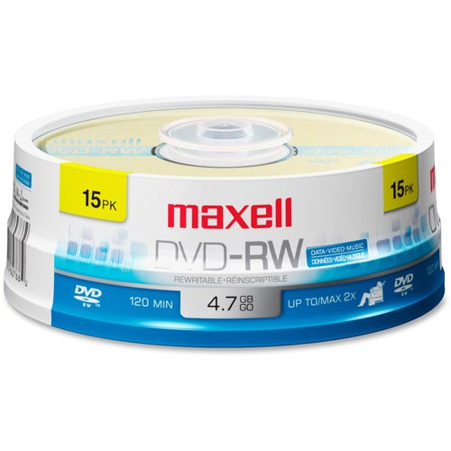 Maxell MAX635117 2X Dvd-Rw Media - 120Mm - Single-Layer Layers - 2 Hour Maximum Recording Time