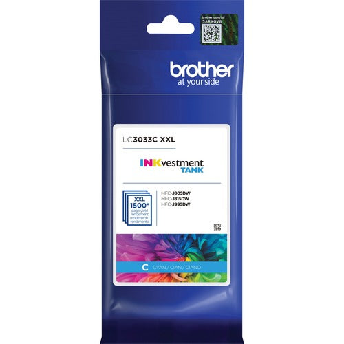 Brother BRTLC3033C INKvestment LC3033C Original Inkjet Ink Cartridge - Single Pack - Cyan - 1 Each