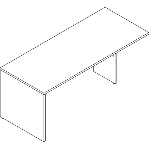 Lorell LLRPRT3072MY Prominence 2.0 Mahogany Laminate Peninsula Desk