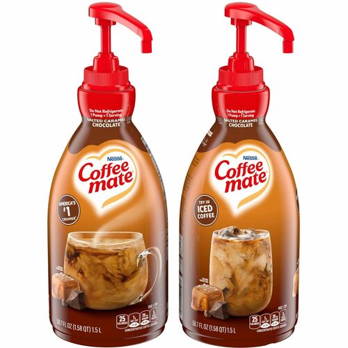 Coffee mate NES79976CT Salted Caramel Chocolate Liquid Concentrate Coffee Creamer - Pump Bottle