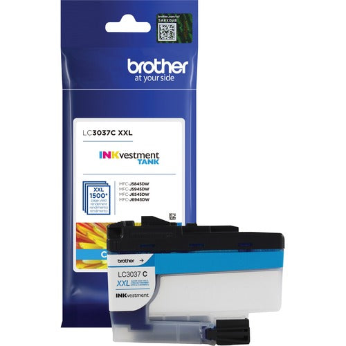 Brother BRTLC3037C INKvestment LC3037C Original Inkjet Ink Cartridge - Single Pack - Cyan - 1 Each