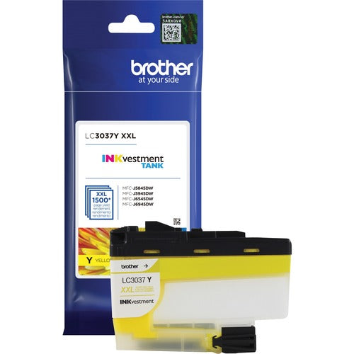 Brother BRTLC3037Y INKvestment LC3037Y Original Inkjet Ink Cartridge - Single Pack - Yellow - 1 Each