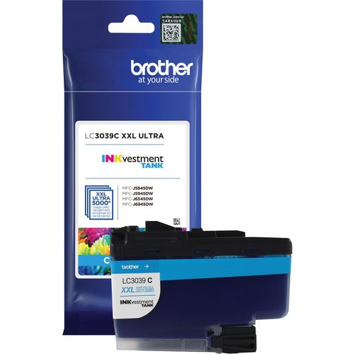 Brother BRTLC3039C INKvestment LC3039C Original Ultra High Yield Inkjet Ink Cartridge - Single Pack - Cyan - 1 Each