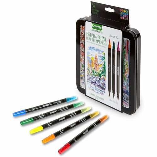Crayola CYO586501 Brush & Detail Dual Tip Markers