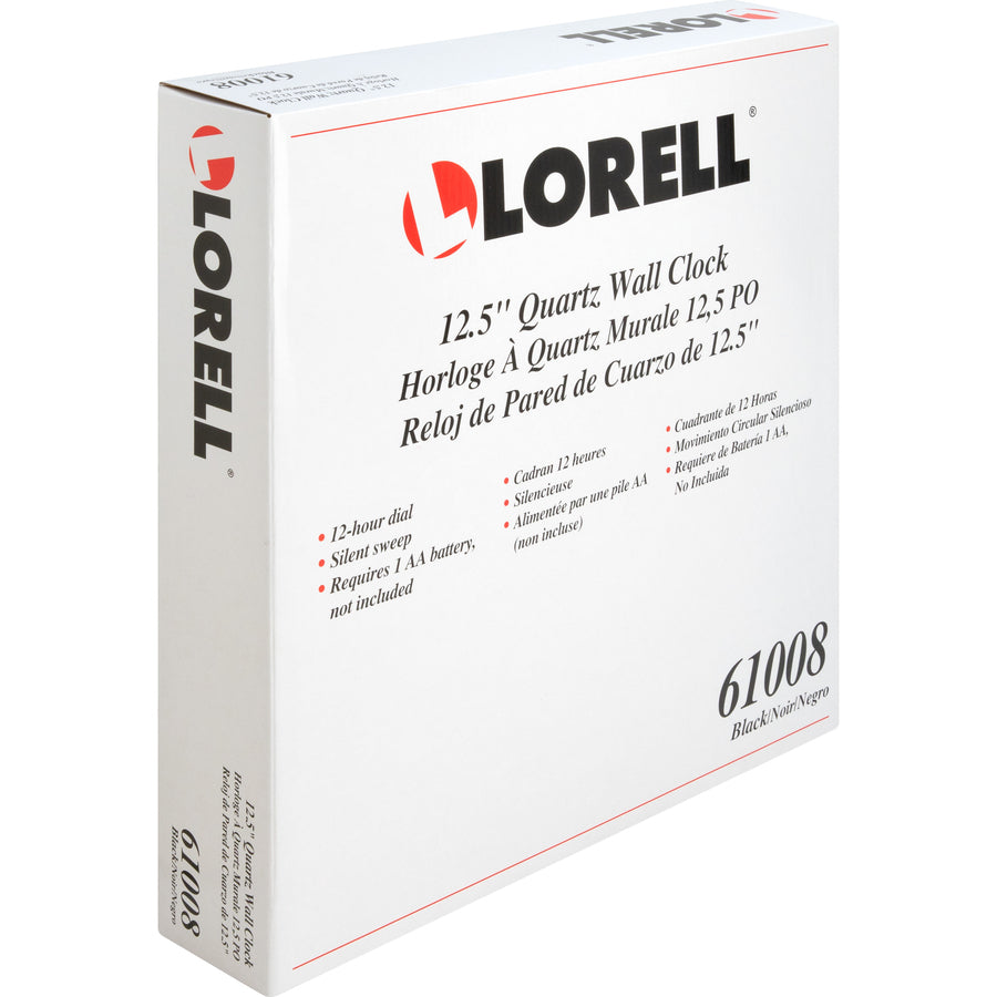 Lorell LLR61008 12-1/2" Slimline Wall Clock