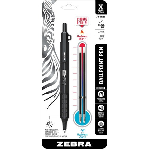 Zebra ZEB29811 Steel 7 Series X-701 Retractable Ballpoint Pen