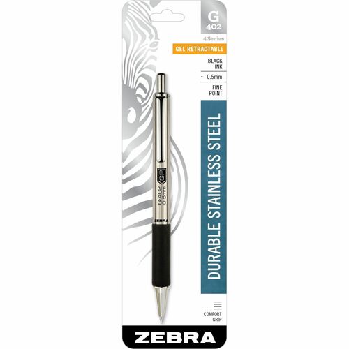 Zebra ZEB49211 STEEL 4 Series G-402 Retractable Gel Pen