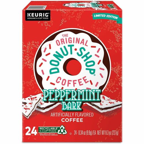 The Original Donut Shop® GMT7428 K-Cup, Pod Peppermint Bark Keurig Single-Serve K-Cup Pods, Light Roast Coffee, 24 Count