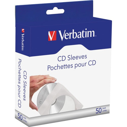 Verbatim VER70126 CD/DVD Paper Sleeves with Clear Window - 50pk Box