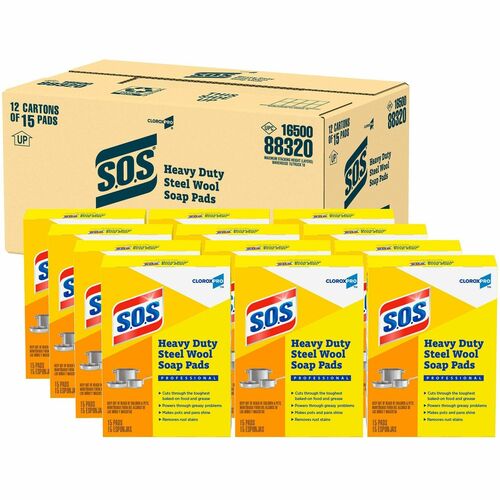 CloroxPro™ S.O.S® CLO88320PL Steel Wool Soap Pads