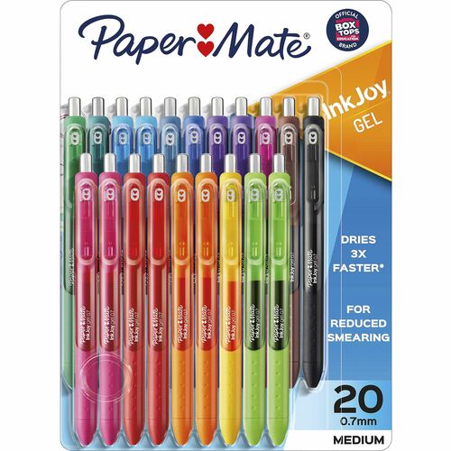 Paper Mate PAP1951718 InkJoy® Gel Pens, Medium Point, 0.7 mm, Assorted Colors, Pack Of 20