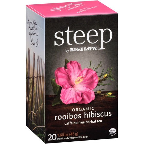 Steep by Bigelow® BTC17713 Rooibos Hibiscus Herbal Tea Bag