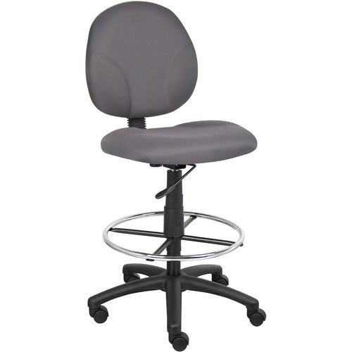 Boss BOPB1690GY Stand Up Fabric Drafting Stool with Foot Rest, Black