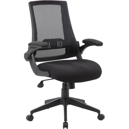 Boss BOPB6776BK Mesh Back, Flip Arm Task Chair