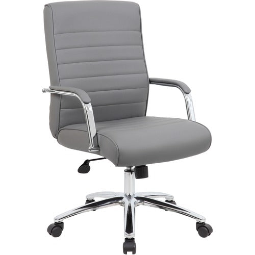 Boss BOPB696CRBGY Modern Executive Conference Chair-Ribbed Grey