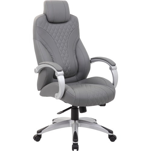 Boss BOPB8871GY Hinged Arm Executive Chair With Synchro-Tilt, Grey