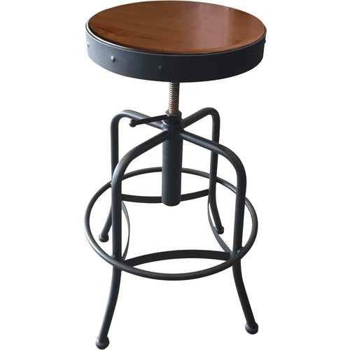 Holland Bar Stools HBC910CLBLKVNYL 910 Black Wrinkle Industrial Adjustable Stool
