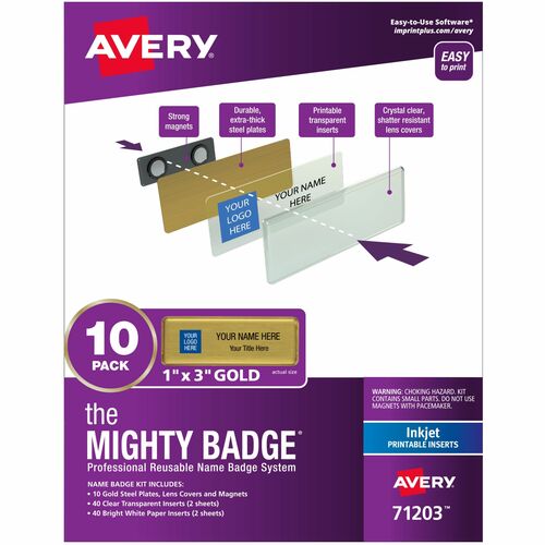 The Mighty Badge® by Avery® AVE71203 The Mighty Badge® by Avery® Mighty Badge Professional Reusable Name Badge System