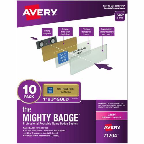 The Mighty Badge® by Avery® AVE71204 The Mighty Badge® by Avery® Mighty Badge Professional Reusable Name Badge System