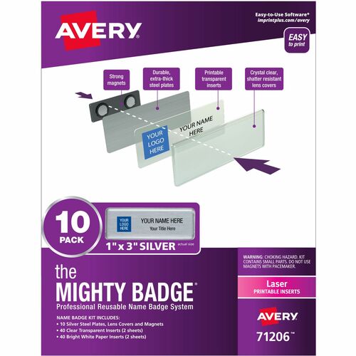 The Mighty Badge® by Avery® AVE71206 The Mighty Badge® by Avery® Mighty Badge Professional Reusable Name Badge System