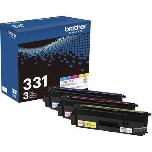 Brother BRTTN3313PK TN331 Original Standard Yield Laser Toner Cartridge - Multi-pack - Cyan, Magenta, Yellow - 3 / Box