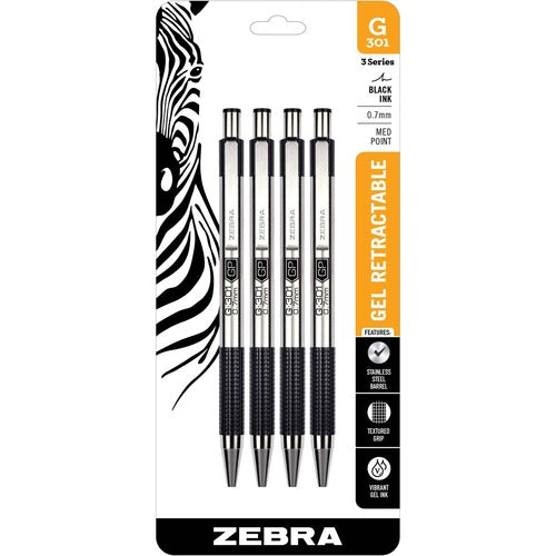 Zebra Pen ZEB41314 STEEL 3 Series G-301 Retractable Gel Pen