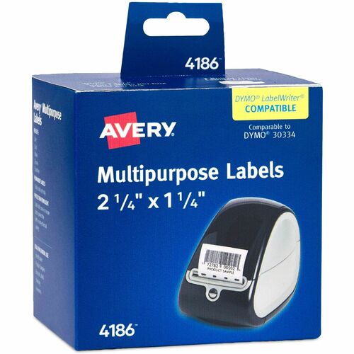 Avery® AVE04186 Avery® Thermal Roll Labels, 2.25" x 1.25" , 1,000 White Labels (4186)