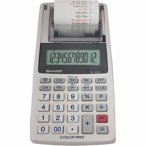 Sharp SHREL1611V EL-1611V 12-digit Mini Printing Calculator