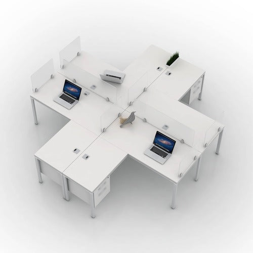 Boss BOPSGSD019101WT Simple System 4-unit Desk