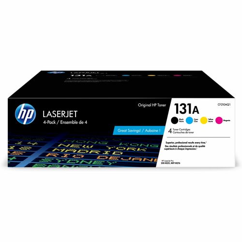 HP HEWCF210AQ1 131A Original Laser Toner Cartridge - Combo Pack - Black, Cyan, Magenta, Yellow - 4 / Carton