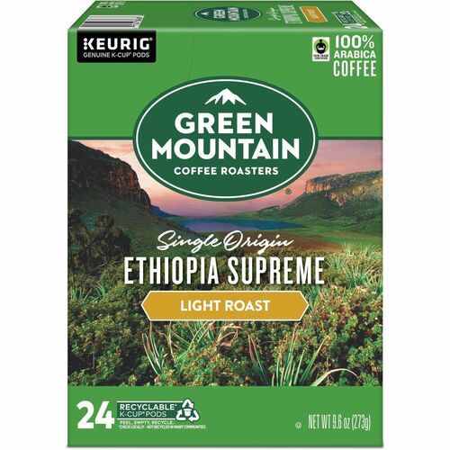 Green Mountain Coffee Roasters® GMT8488 K-Cup, Pod, Ground Ethiopia Supreme Coffee, 24 Count