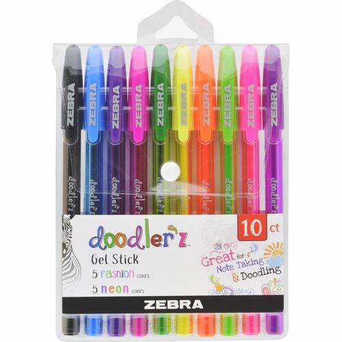 Zebra Pen ZEB41810 Doodler'z Gel Stick Pen Set