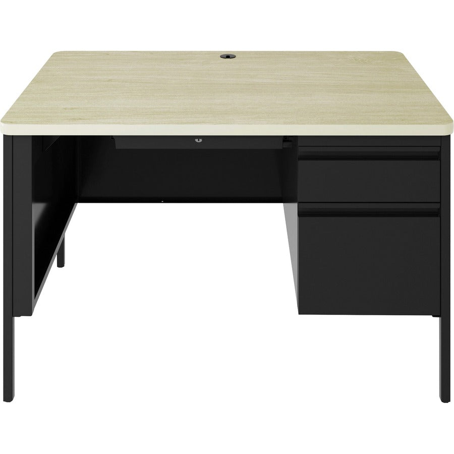 Lorell LLR66907 Fortress Series 48" Right Single-Pedestal Desk