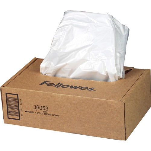 Fellowes FEL36053 Powershred Waste Bags For 99Ms / 90S / 99Ci / Hs-440 Shredder - 9 Gal - Clear
