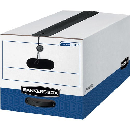 Bankers Box FEL11111 Liberty Plus-Letter-Internal Dimensions:12" Width X 24" Depth X 10" Height-External Dimensions:12.3" Width X 24.1" Depth X 10.8" Height-Media Size Supported:Letter-String/Button Tie Closure-Heavy Duty-Stackable