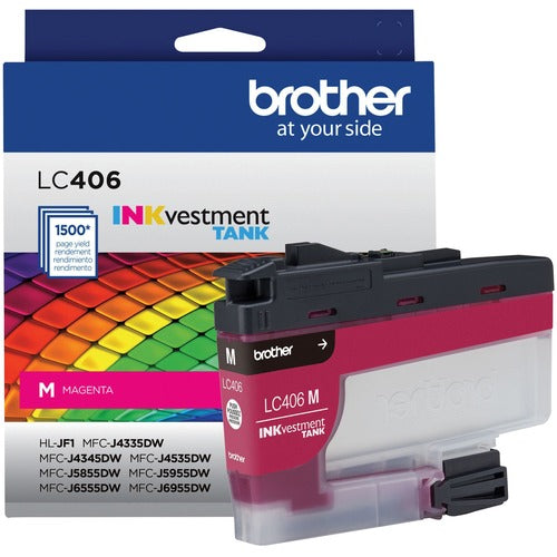Brother BRTLC406MS INKvestment LC406M Original Standard Yield Inkjet Ink Cartridge - Single Pack - Magenta - 1 Each