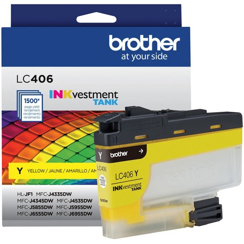 Brother BRTLC406YS INKvestment LC406Y Original Standard Yield Inkjet Ink Cartridge - Single Pack - Yellow - 1 Each