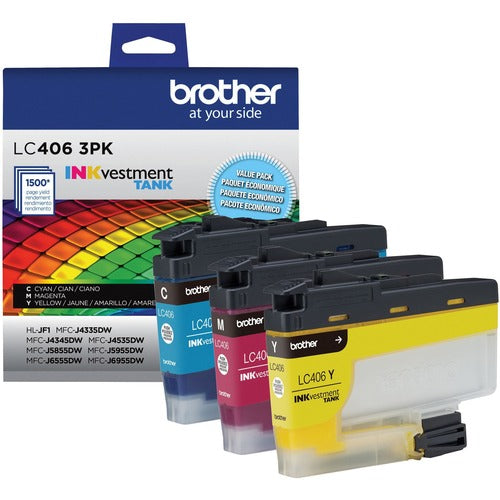 Brother BRTLC4063PKS INKvestment LC4063PK Original Standard Yield Inkjet Ink Cartridge - Cyan, Magenta, Yellow - 1 Each