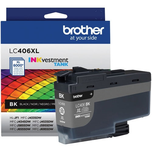 Brother BRTLC406XLBKS INKvestment LC406XLBK Original High Yield Inkjet Ink Cartridge - Single Pack - Black - 1 Each