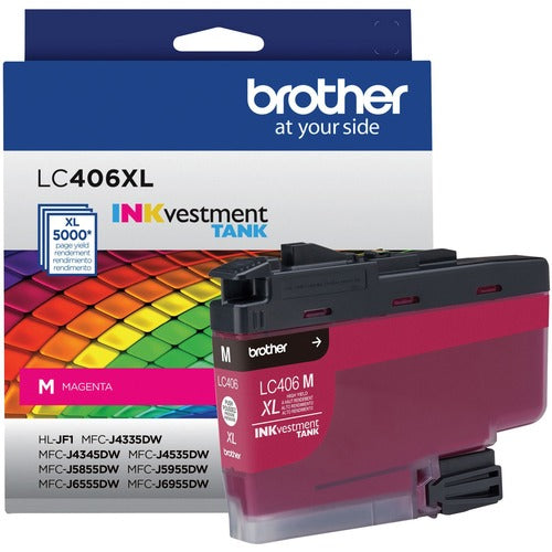 Brother BRTLC406XLMS INKvestment LC406XLM Original High Yield Inkjet Ink Cartridge - Single Pack - Magenta - 1 Each