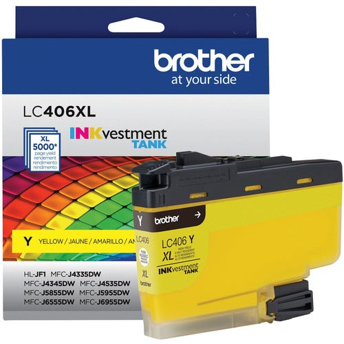 Brother BRTLC406XLYS INKvestment LC406XLY Original High Yield Inkjet Ink Cartridge - Single Pack - Yellow - 1 Each