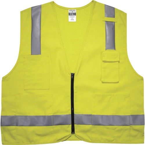 Ergodyne EGO21483 8262FRZ Hi-Vis Flame-resistant Surveyor Vest - Class 2, NFPA 70E, Mesh